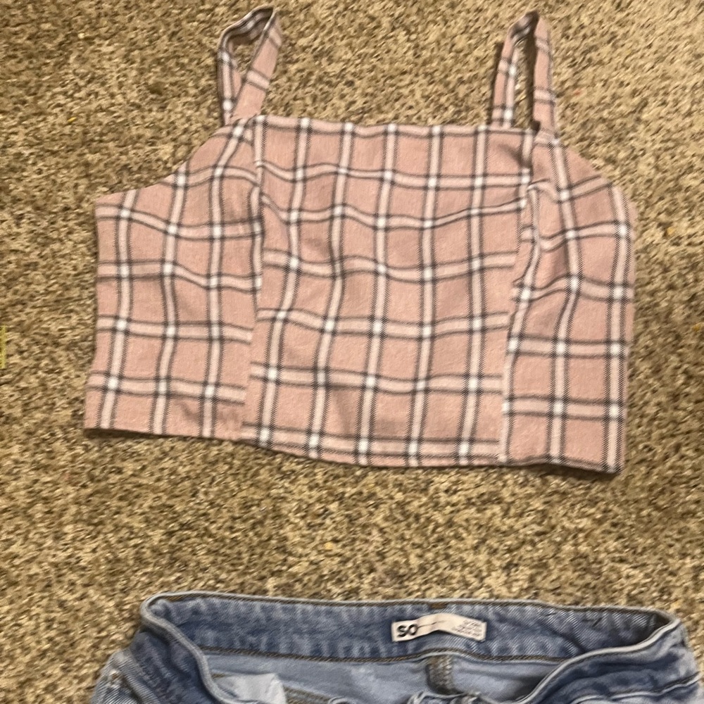 Plaid Pink Crop Top